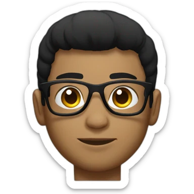 Boy Sri lankan MMA fighter with glases black hair sticker