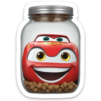 Lightning McQueen in jar sticker