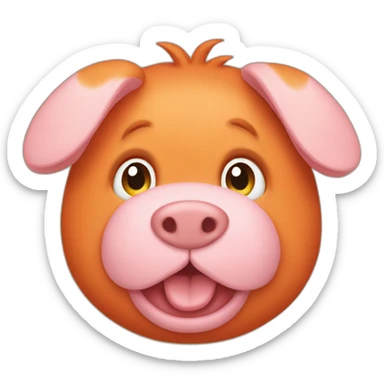 red cat pig luke sticker