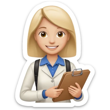 Student Leader + clipboard, Tour Group. sticker