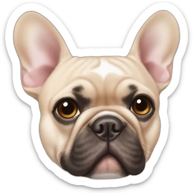 French bulldog brown spot on left eye sticker