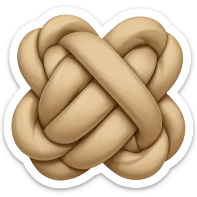 rope tied in a simple knot, rounded edges, cute, soft shading, sticker