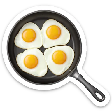 cooking pan with two heart-shaped eggs sticker