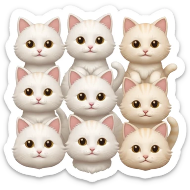 White cute cats with accessories sticker