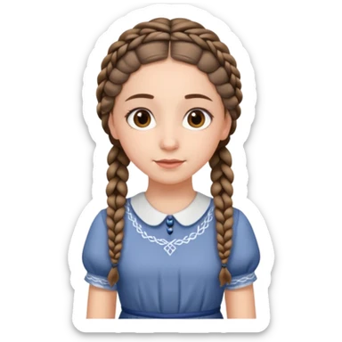 young modest jewish girl braids no headband sticker