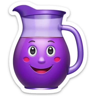 grape koolaid pitcher with smiling face sticker