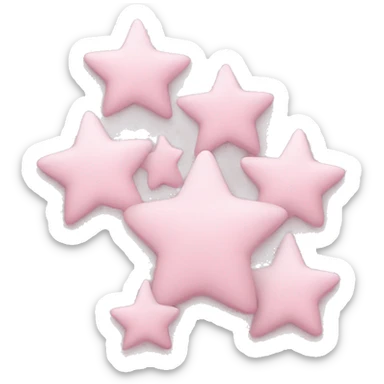 3 pastel pink stars of different sizes sticker