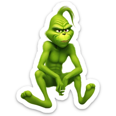 the grinch with broken knees sticker