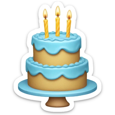 Light blue birthday cake  sticker