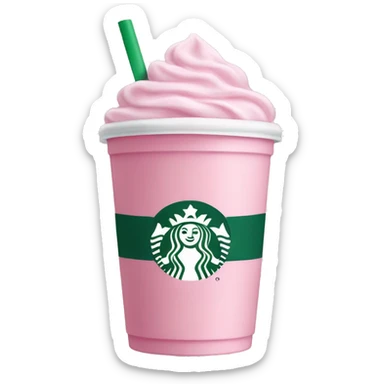 Baby pink Starbucks drink sticker