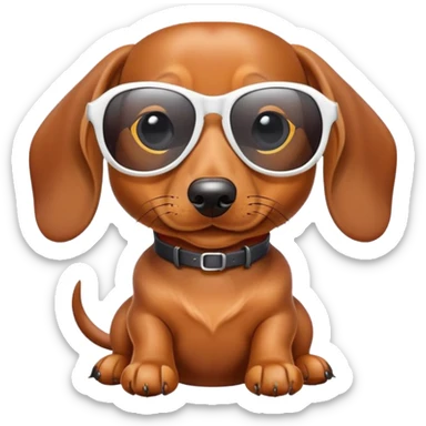 Dackel trägt sonnenbrille sticker
