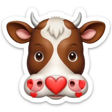 Vaca con corazon sticker