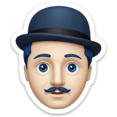 Charlie Chaplin dark blue eyes sticker