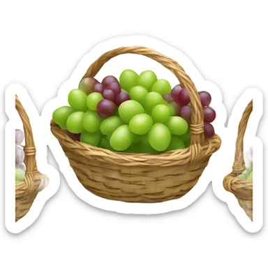 Basket with green grapes sticker