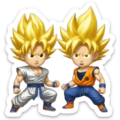 goku vs bling bling boy sticker