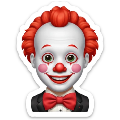 a clown with a bow tie  sticker