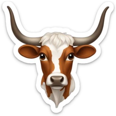 LONGHORN HEIFER WITH 6 FEET OF HORNS sticker