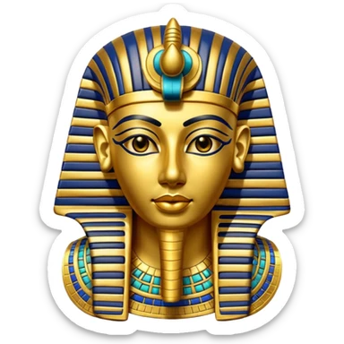Tutankhamun mask, ancient Egyptian, emoji style sticker