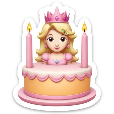 Princess peach birthday cake sticker