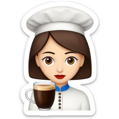 Koyu kahverengi kelebek model saçları olan buğday tenli bir kız sticker