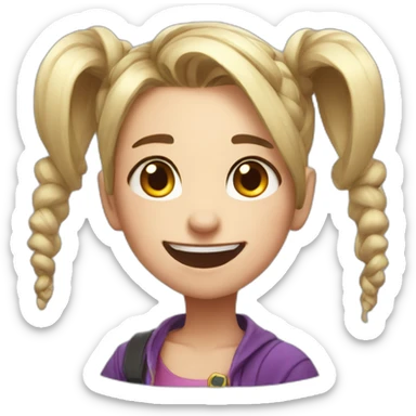 jinx from lol with double ponytail sticker