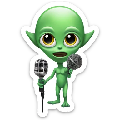 Alien with a microphone  sticker