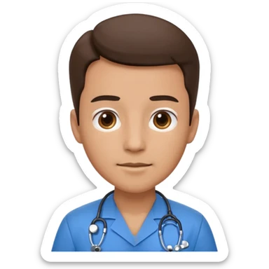doctor con uniforme azul sticker