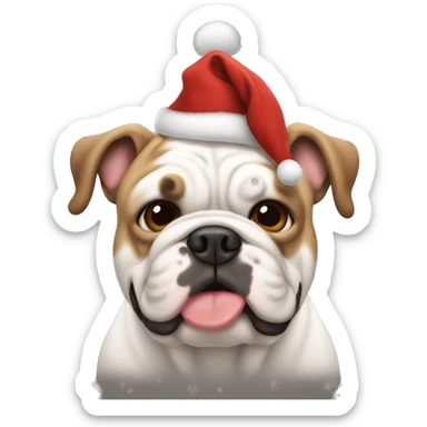 christmas bulldog sticker
