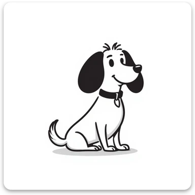 hand-drawn doodle style long-haired dachshund dog, sketchy lines, simple sticker