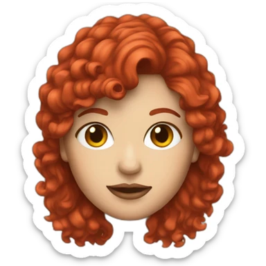 A female 80's rockstar with red hair sticker