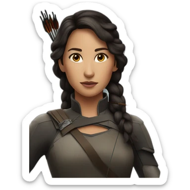 colored katniss everdeen with bow and arrows sticker