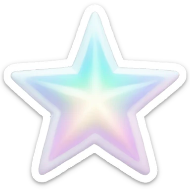 Pastel White iridescent star sticker