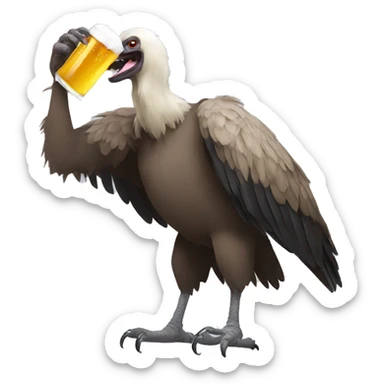 Vulture with beer sticker