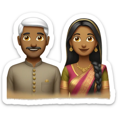 india  husband and wife  sticker