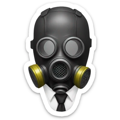 gas mask suit formal portrait sticker