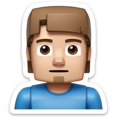 a 3d ilustration of minecraft steve sticker