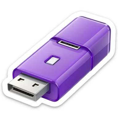 purple usb drive square sticker