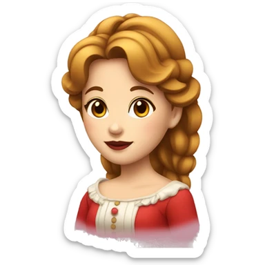 Fille belle avec mèche rouge sticker