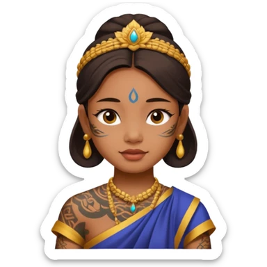 thailand ancient GIRL with tatooed sticker