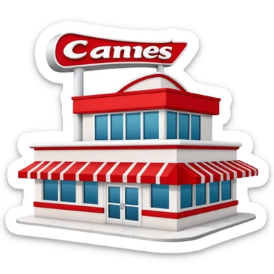 Raising Canes restaurant building sticker