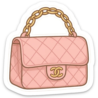 Luxury Chanel handbag pink sticker