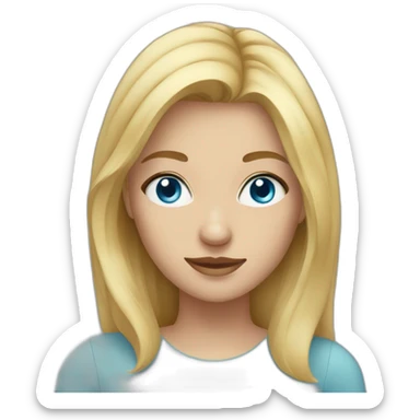 young woman with blue eyes and medium blonde hair sticker