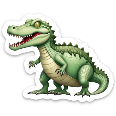 zombie monstrous pale skinned decaying greenish white alligator, vicious, dirty, undead, quadrapedal sticker