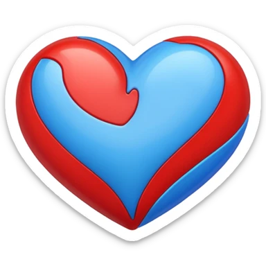 corazon azul y rojo sticker