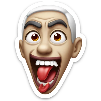 vampire sticking tongue out silly face sticker