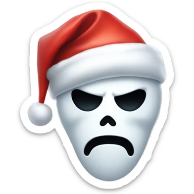 Ghost face from scream with Santa hat  sticker