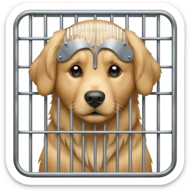 dog in cage sticker