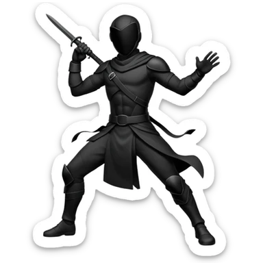 create a dnd style invisible_warrior_silhouette.png using 48x48 pixels size sticker