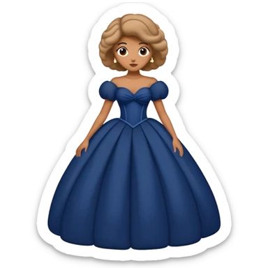 A navy blue big large puffy gown sticker