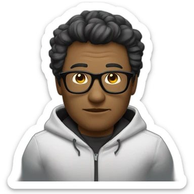 Un mec noir qui a des lunettes et qui est chauve sticker